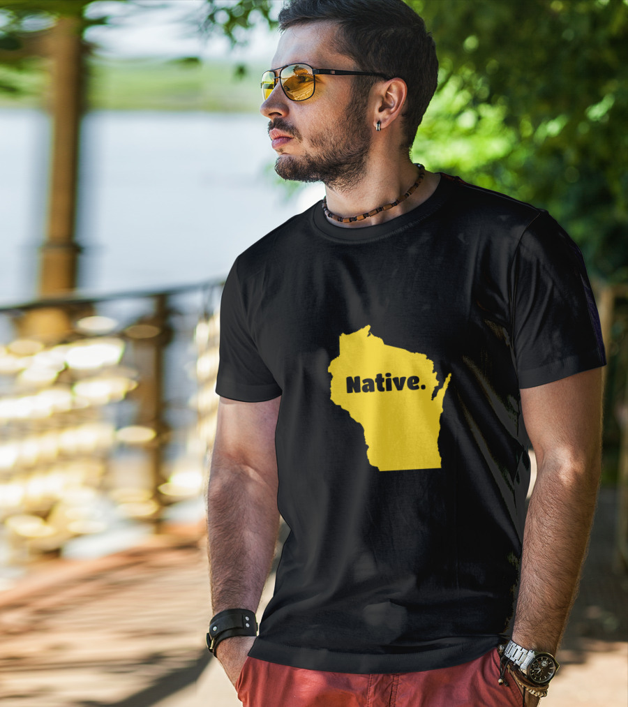 Wisconsin Native Born In Wisconsin Map T-Shirt