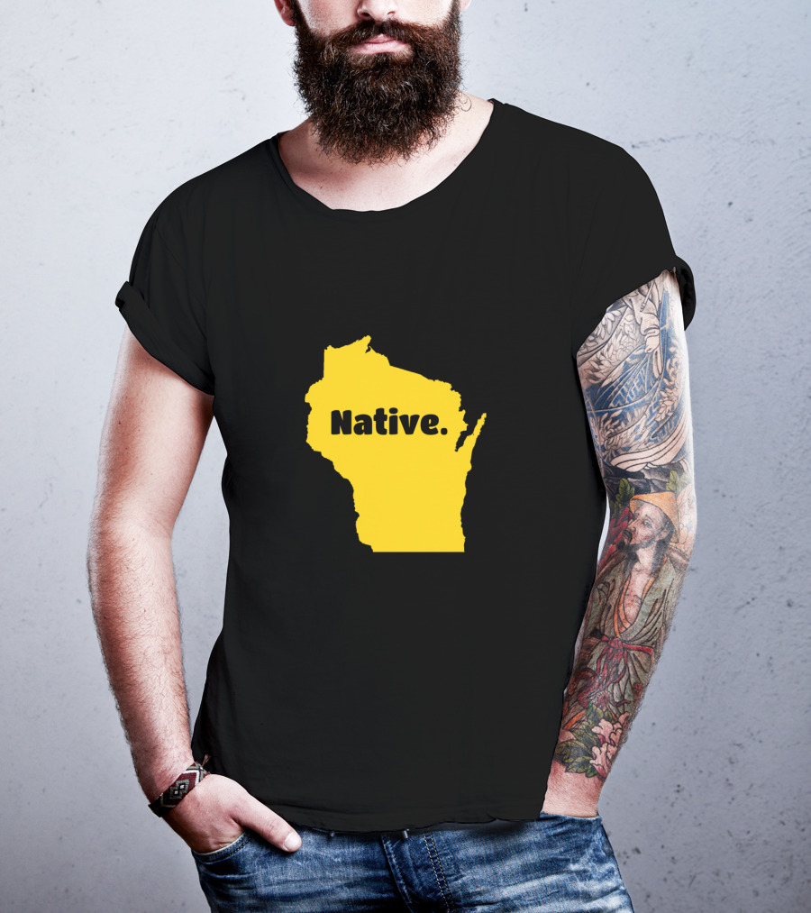 Wisconsin Native Born In Wisconsin Map T-Shirt