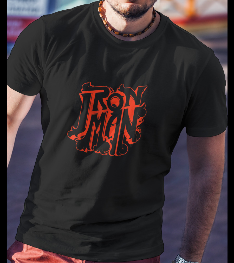 Marvel Iron Man Ornate Lettering T-Shirt