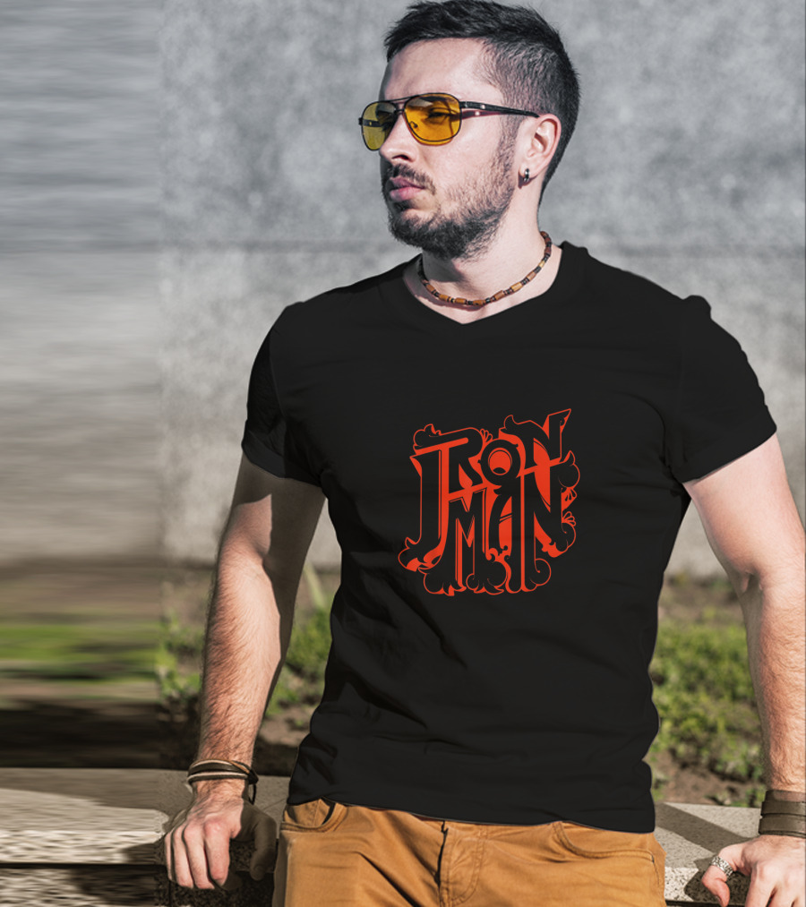 Marvel Iron Man Ornate Lettering T-Shirt