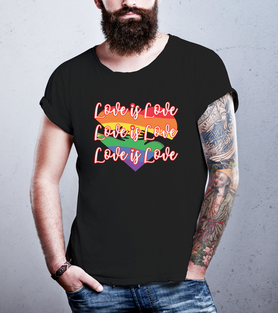 Love Is Love Rainbow Heart Pride T-Shirt