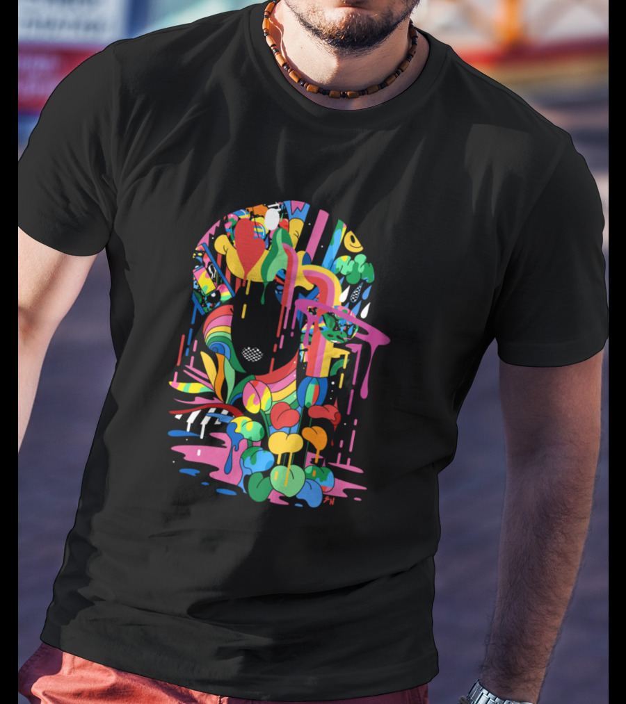 Afro Afro Girl Rainbow Drip T-Shirt