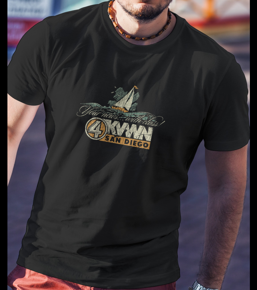 Your News With Class KVWN 4 San Diego Sailboat T-Shirt