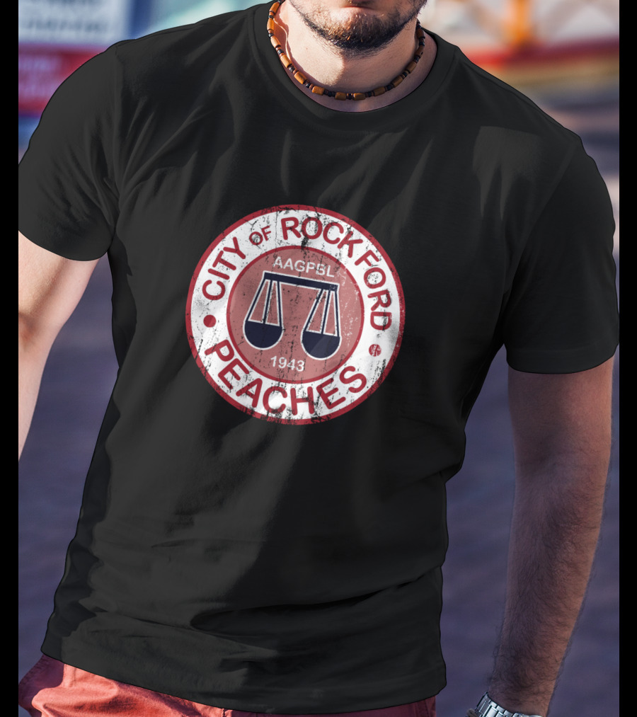 Rockford Peaches AAGPBL 1943 Logo City Emblem T-Shirt