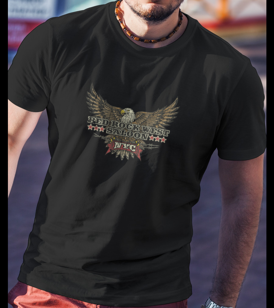 Red Rock West Saloon NYC Eagle And Stars T-Shirt