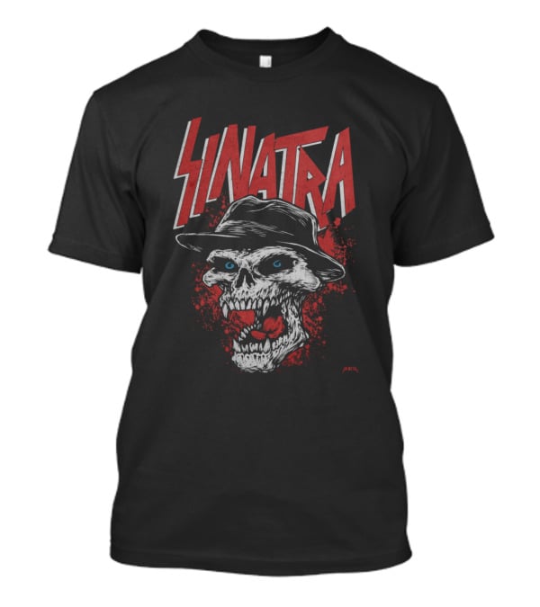 SINATRA Skull In Fedora Shooo Bee Doo Bee Doom T-Shirt