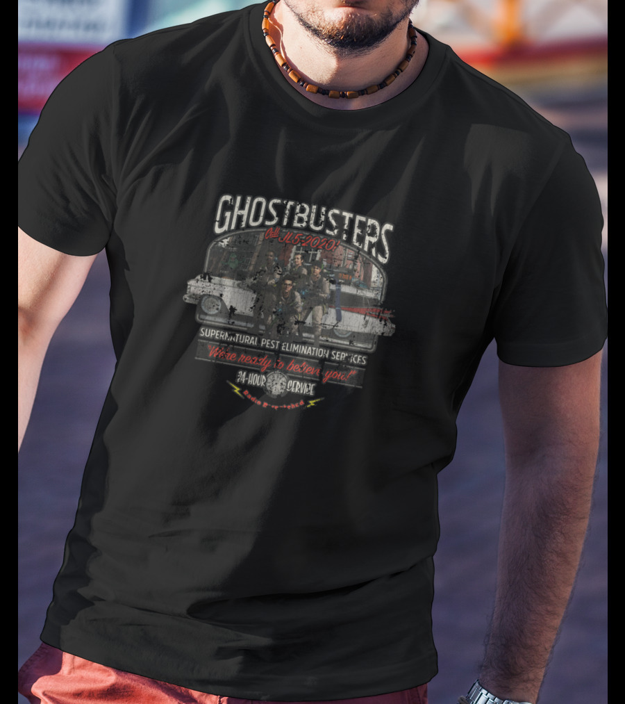 Ghostbusters New York City Supernatural Pest Elimination Services 24-Hour Service T-Shirt