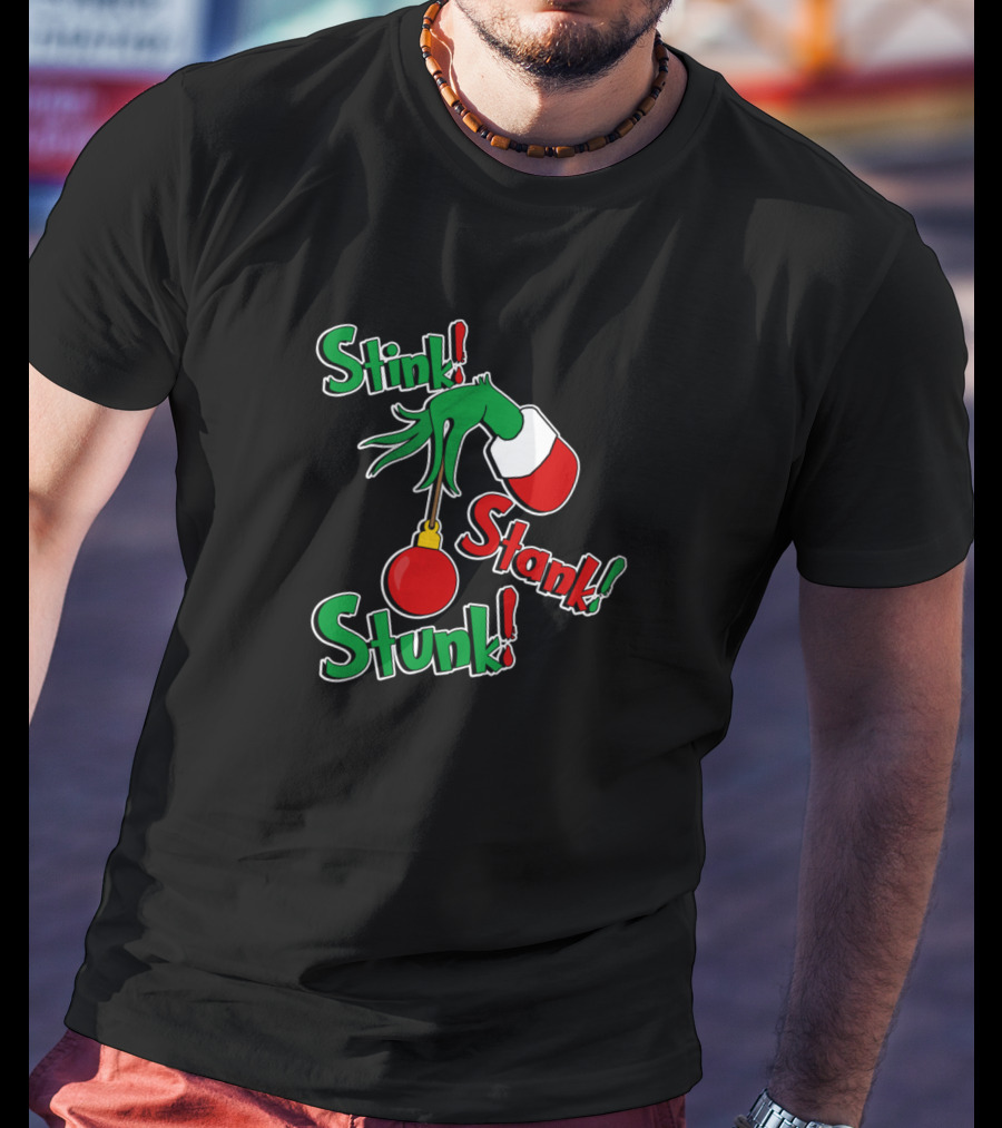 Grinch Stink Stank Stunk Dr. Seuss Arm Christmas T-Shirt