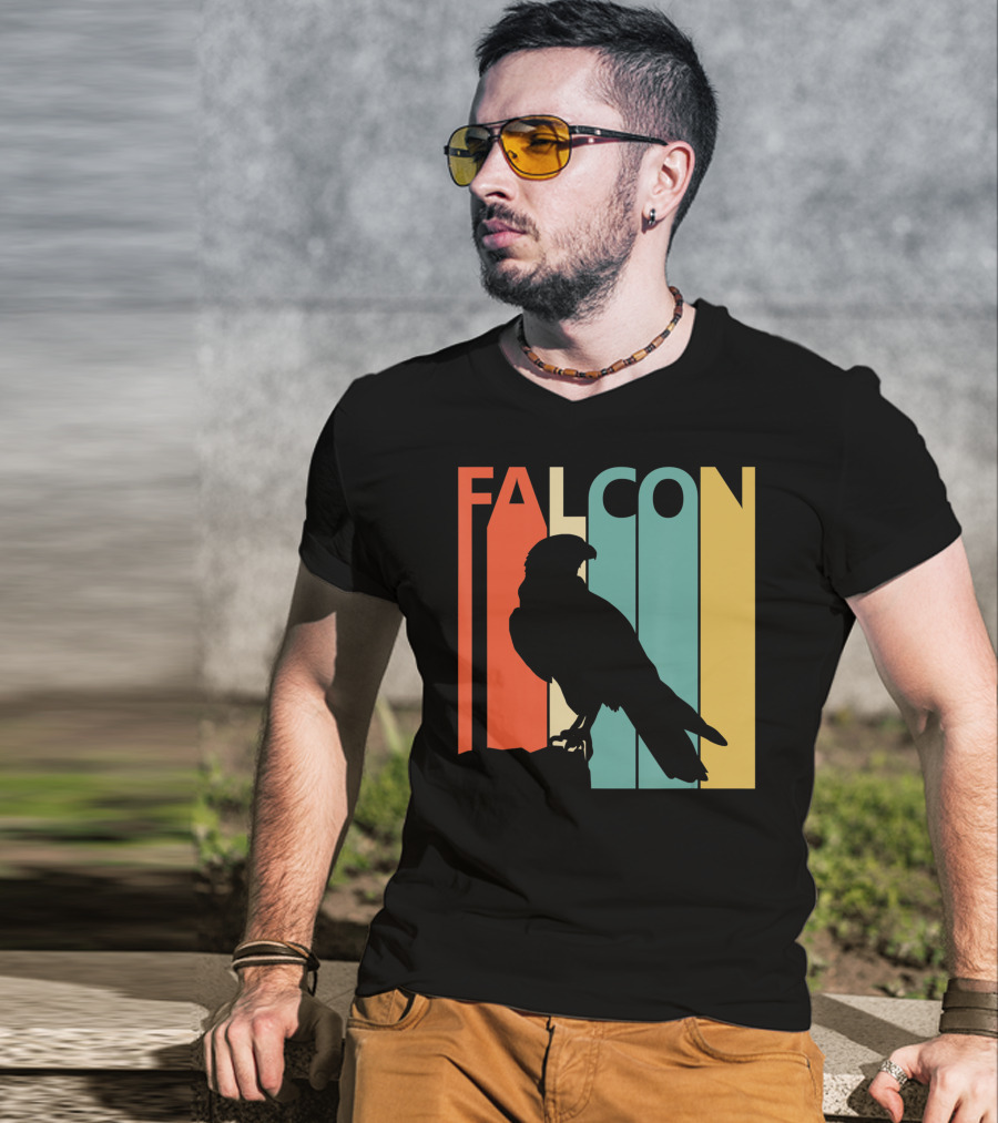 FALCON Safari Zoo Animal Silhouette Retro Stripes T-Shirt