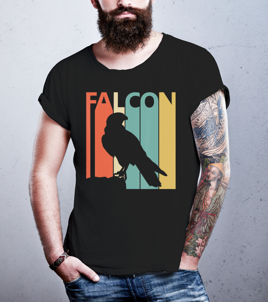 FALCON Safari Zoo Animal Silhouette Retro Stripes T-Shirt
