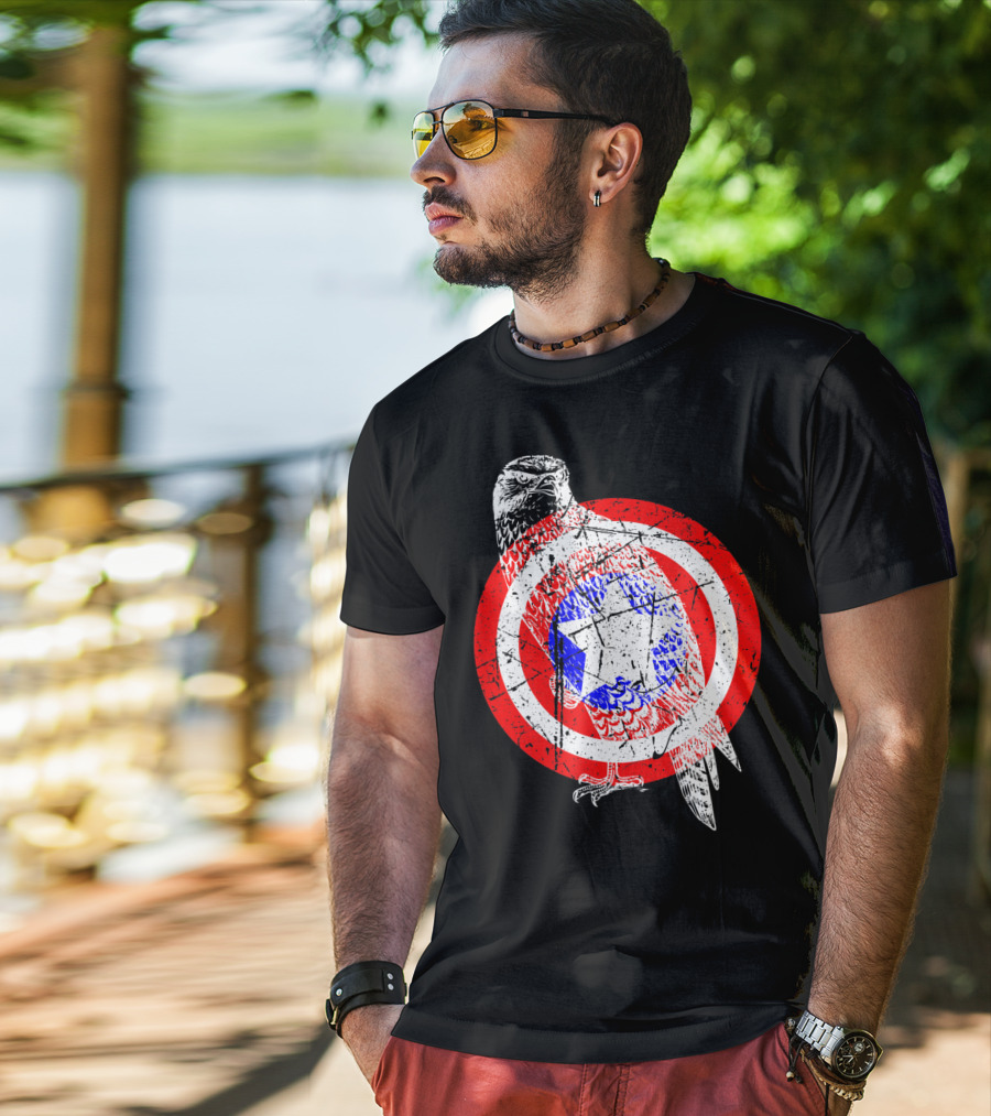 Falcon Shield Star Emblem America T-Shirt