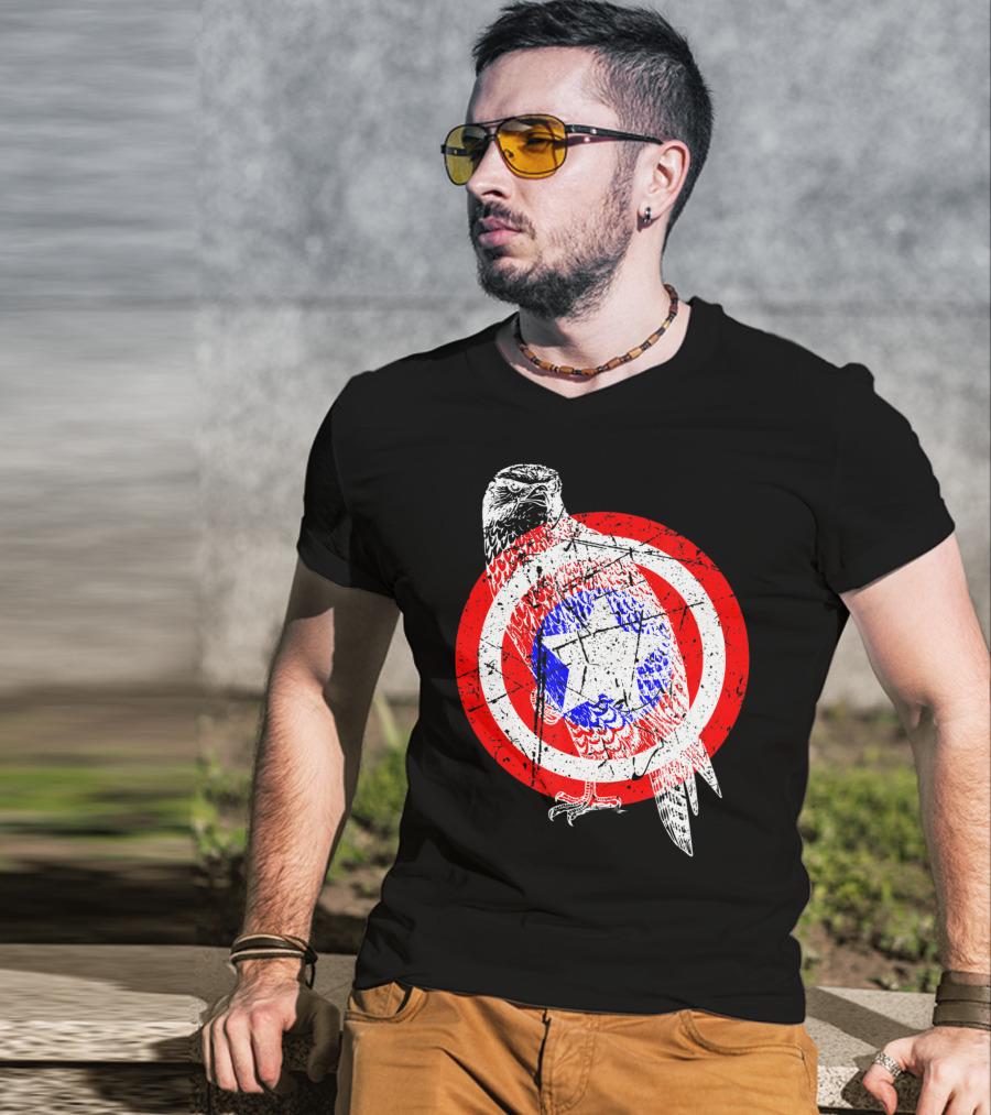 Falcon Shield Star Emblem America T-Shirt