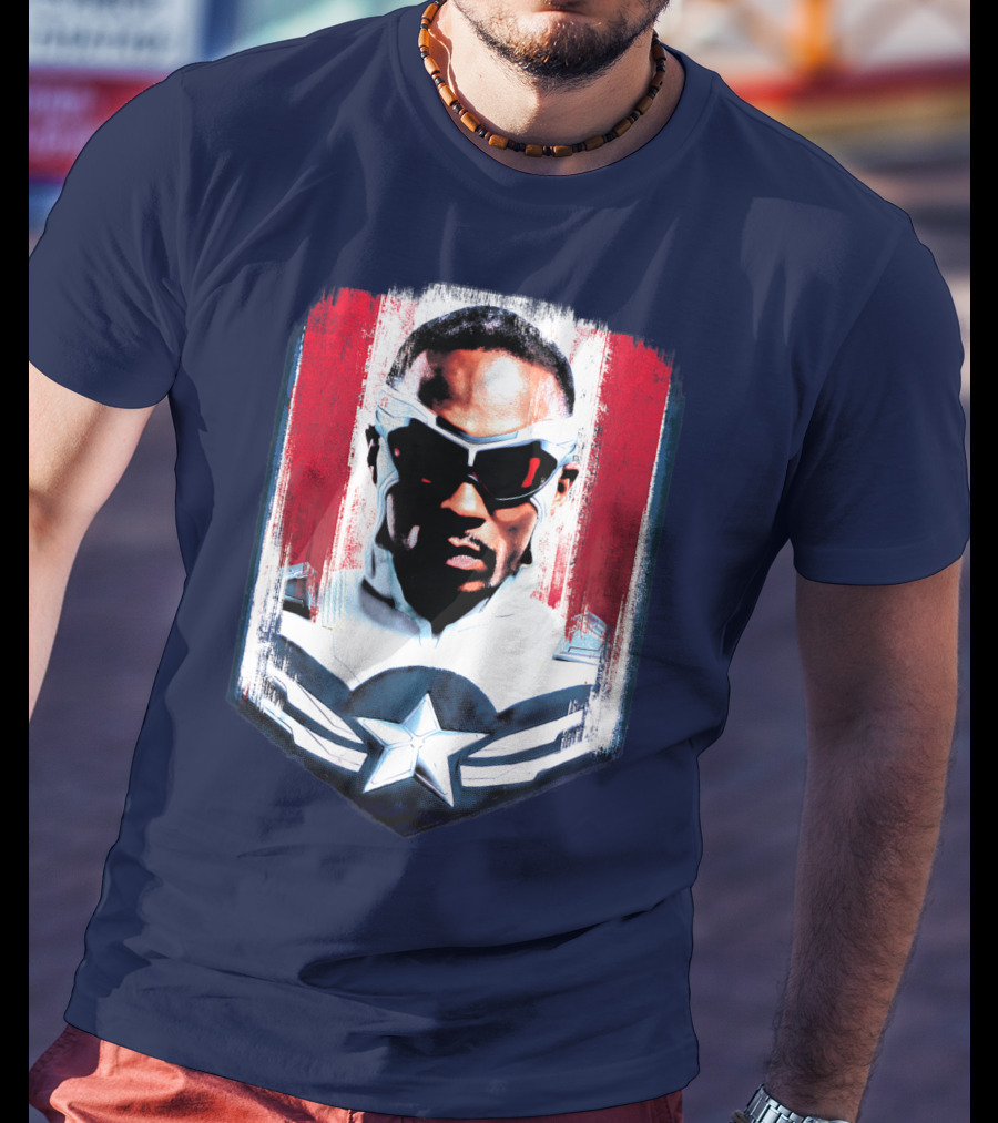 Marvel Captain America Sam Wilson Falcon Soldier Iconic Shield T-Shirt
