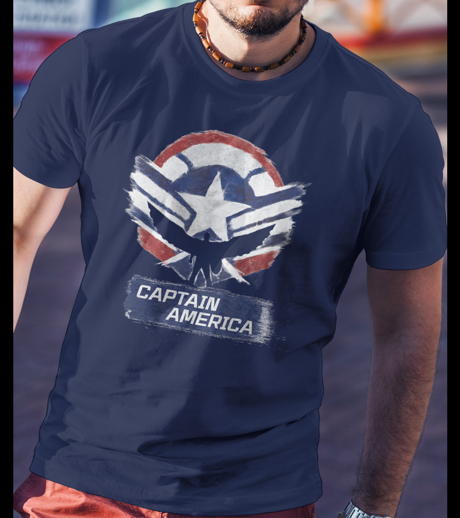 Marvel The Falcon The Winter Soldier Captain America Shield Chalk T-Shirt