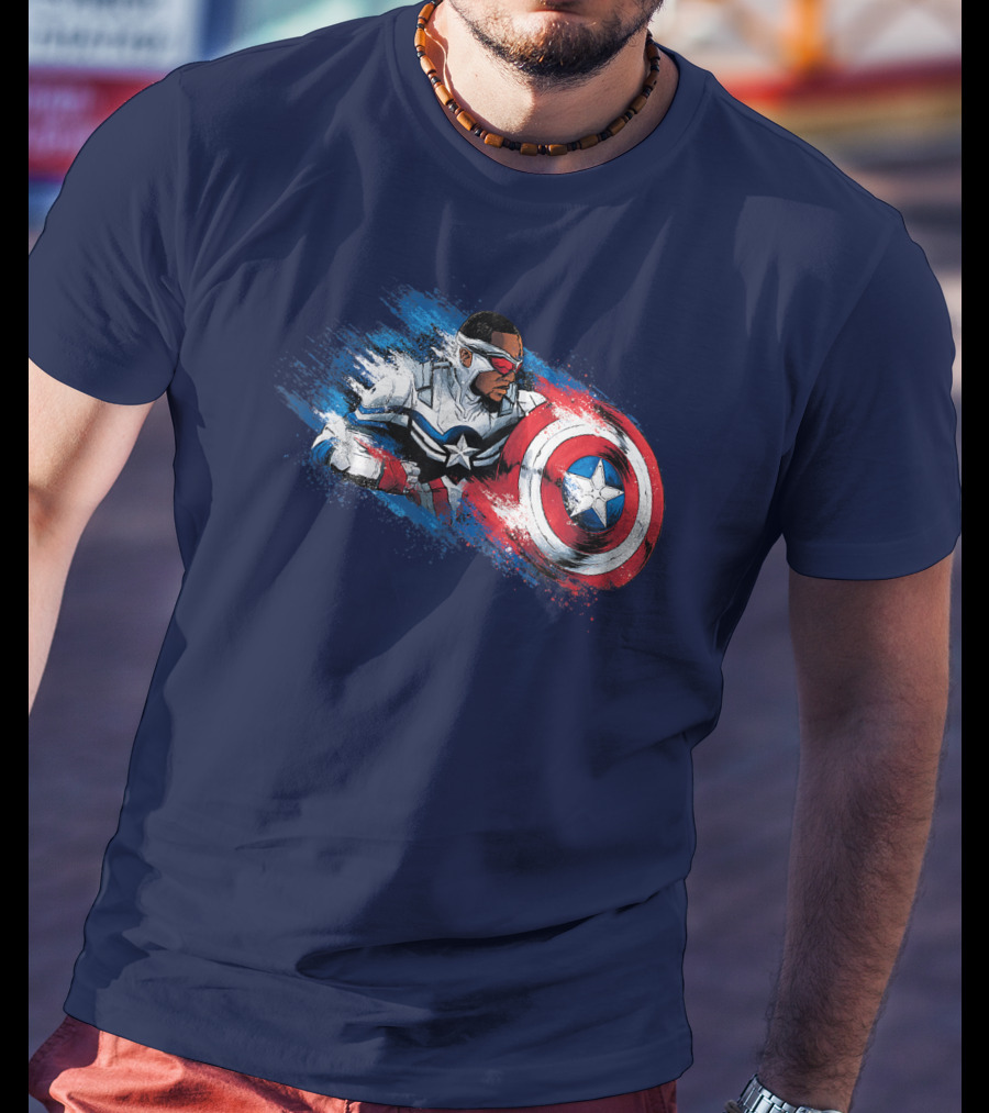 Marvel The Falcon Winter Soldier Captain America Shield Action T-Shirt
