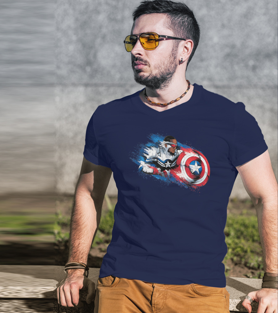 Marvel The Falcon Winter Soldier Captain America Shield Action T-Shirt
