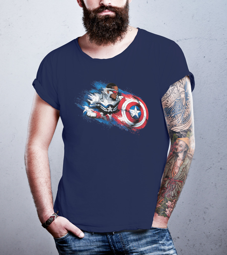 Marvel The Falcon Winter Soldier Captain America Shield Action T-Shirt