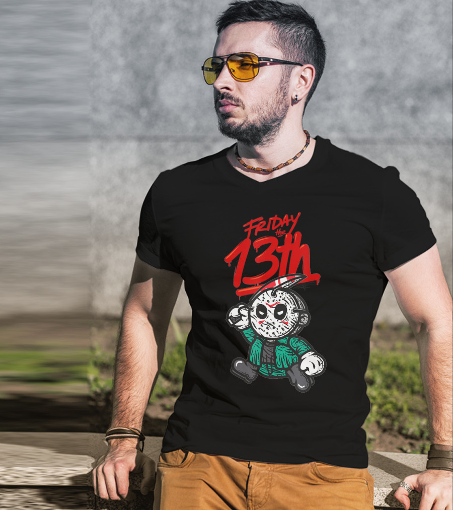 Friday The 13th Cute Baby Horror Characters Playing Horror T-Shirt