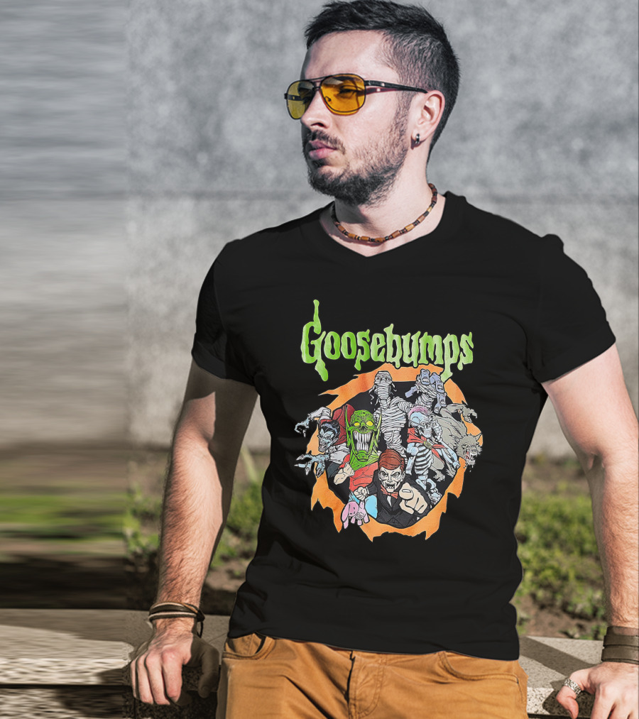 Goosebumps Monsters And Characters Frightening Horde Beware T-Shirt