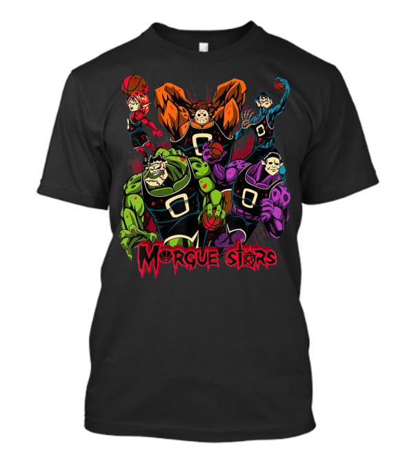 Morgue Stars Horror Characters Basketball Halloween T-Shirt