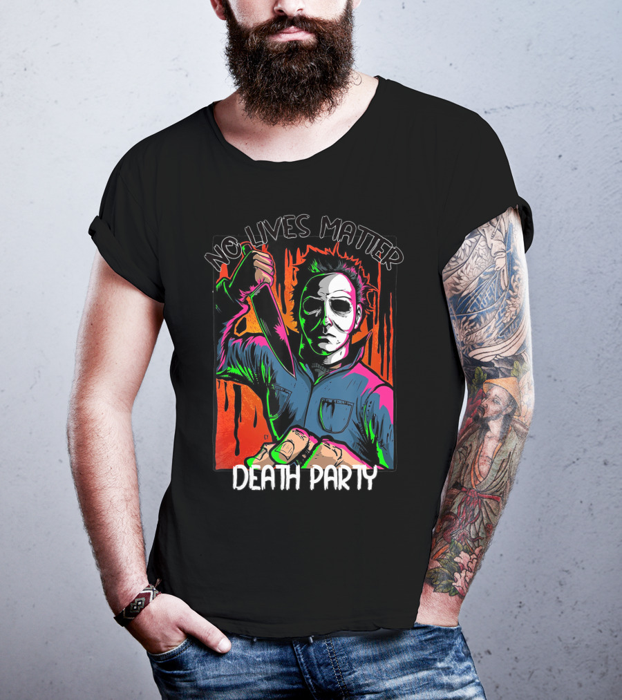 No Lives Matter Death Party Halloween Horror Character With Knife T-Shirt