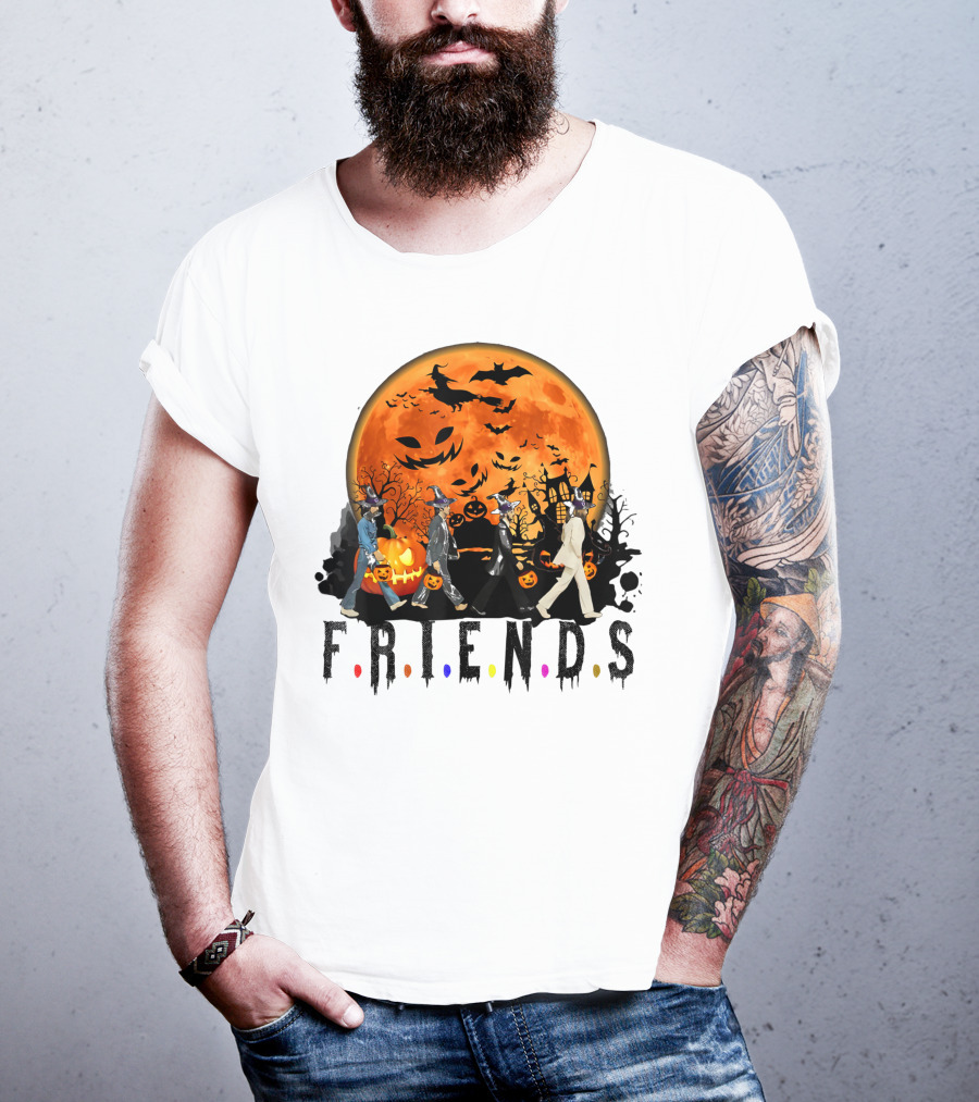 Halloween Friends Full Moon Walk With Characters Trick Or Treat T-Shirt