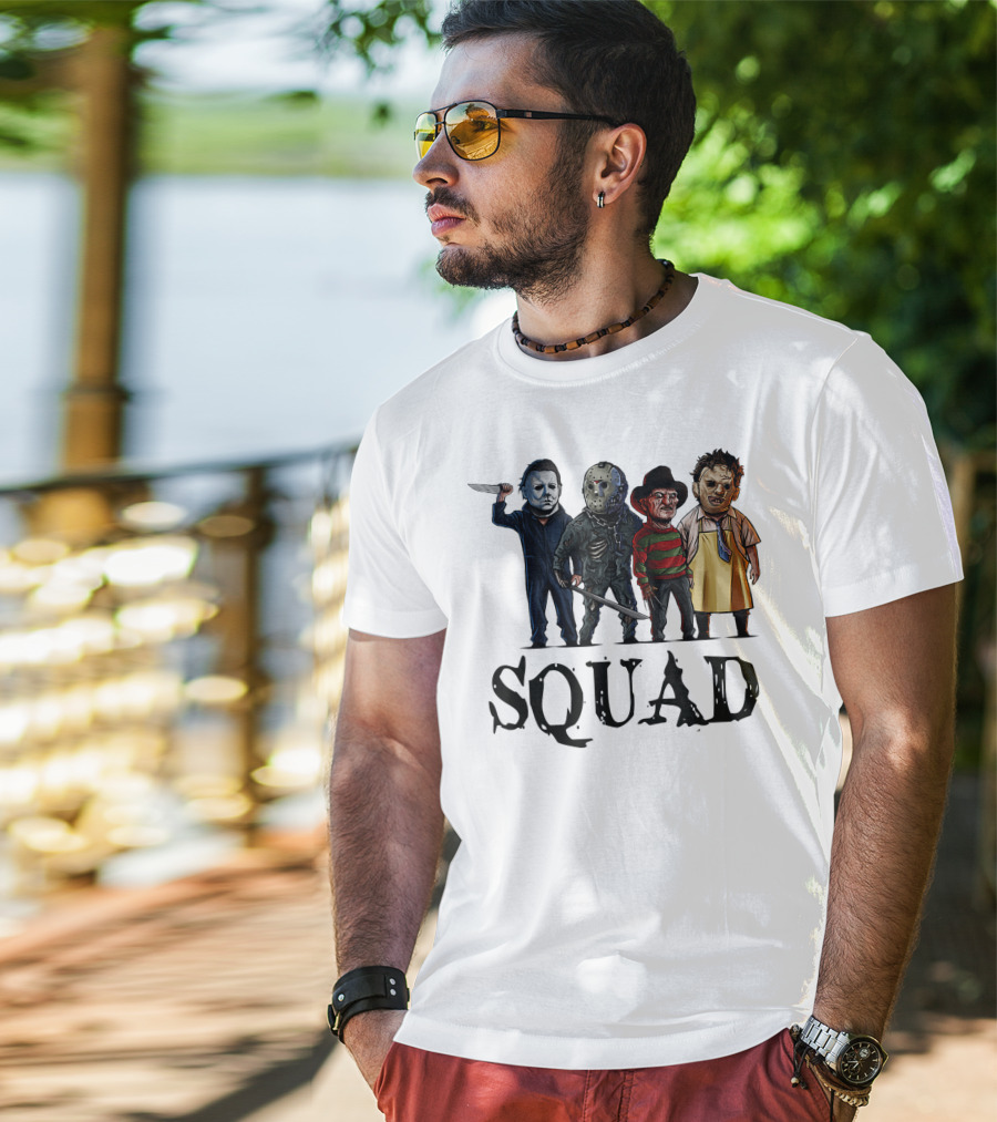 Halloween Horror Movies Fan Lover Squad Iconic Characters T-Shirt