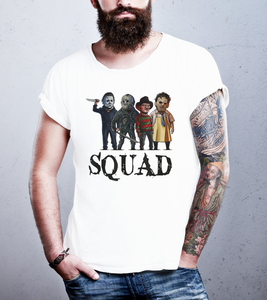 Halloween Horror Movies Fan Lover Squad Iconic Characters T-Shirt