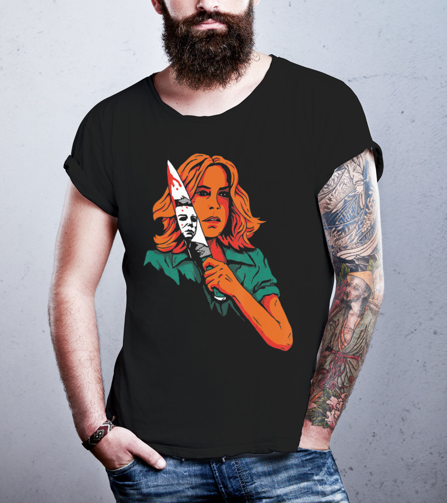 Halloween Horror Movie Girl Killer Mask 13th Knife T-Shirt