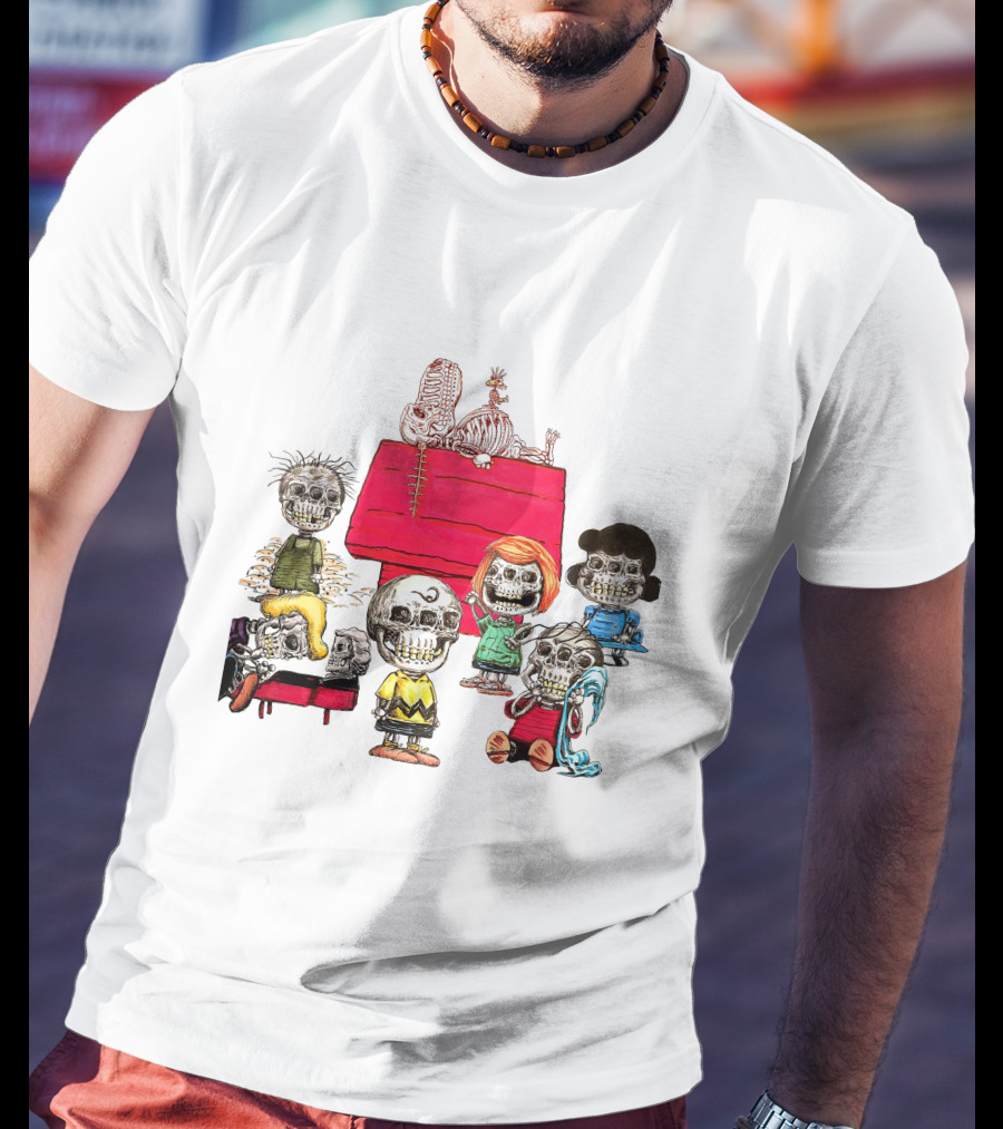 Snoopy Family Halloween Skulls Peanuts Gang T-Shirt