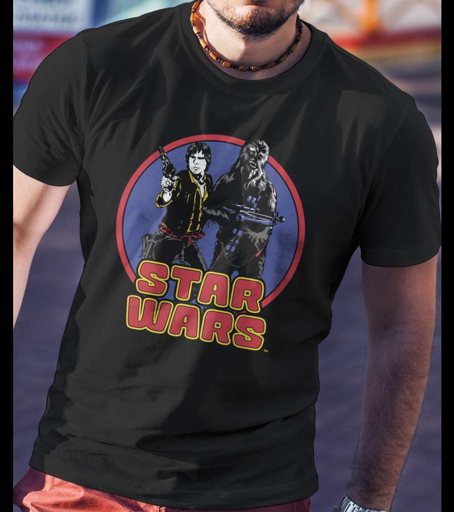 Star Wars Han Solo Chewbacca Retro Circle T-Shirt