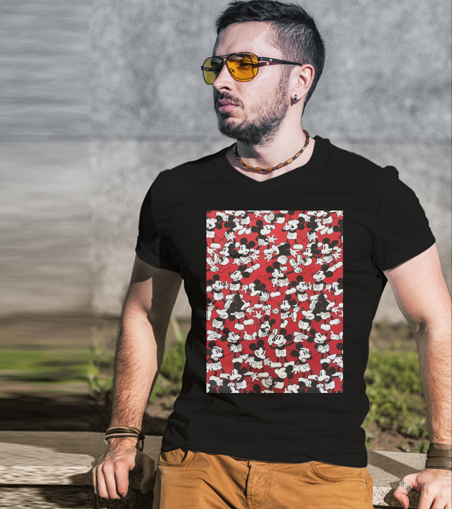 Mickey Mouse Classic Red And Black T-Shirt