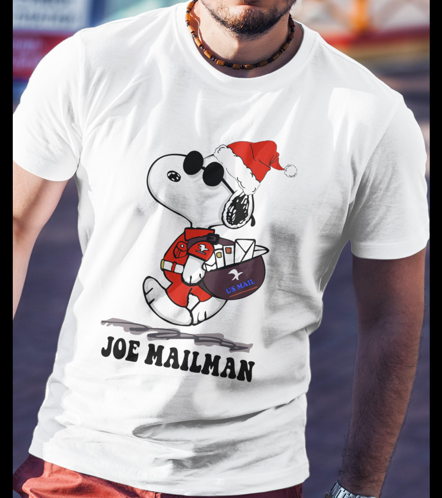 Joe Mailman Snoopy Santa Usps Holiday Delivery T-Shirt