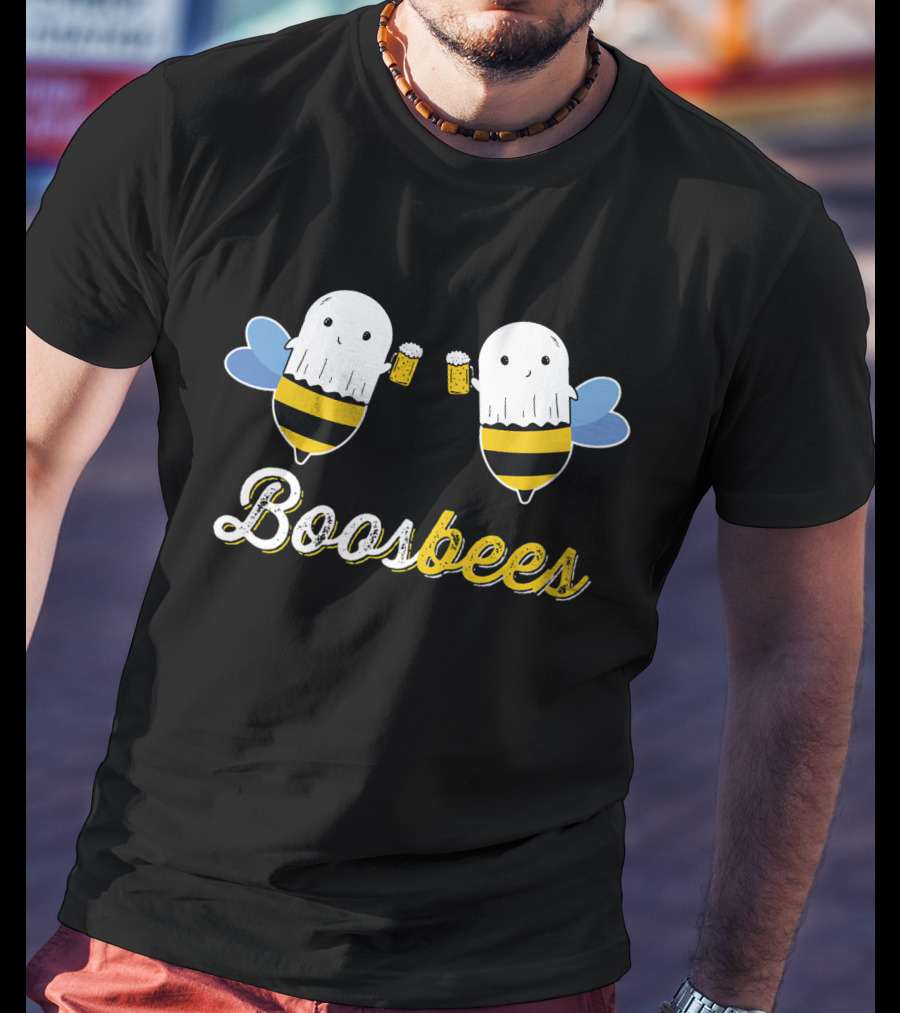 Boosbees Cute Cartoon Bees Cheers With Beer Glasses T-Shirt