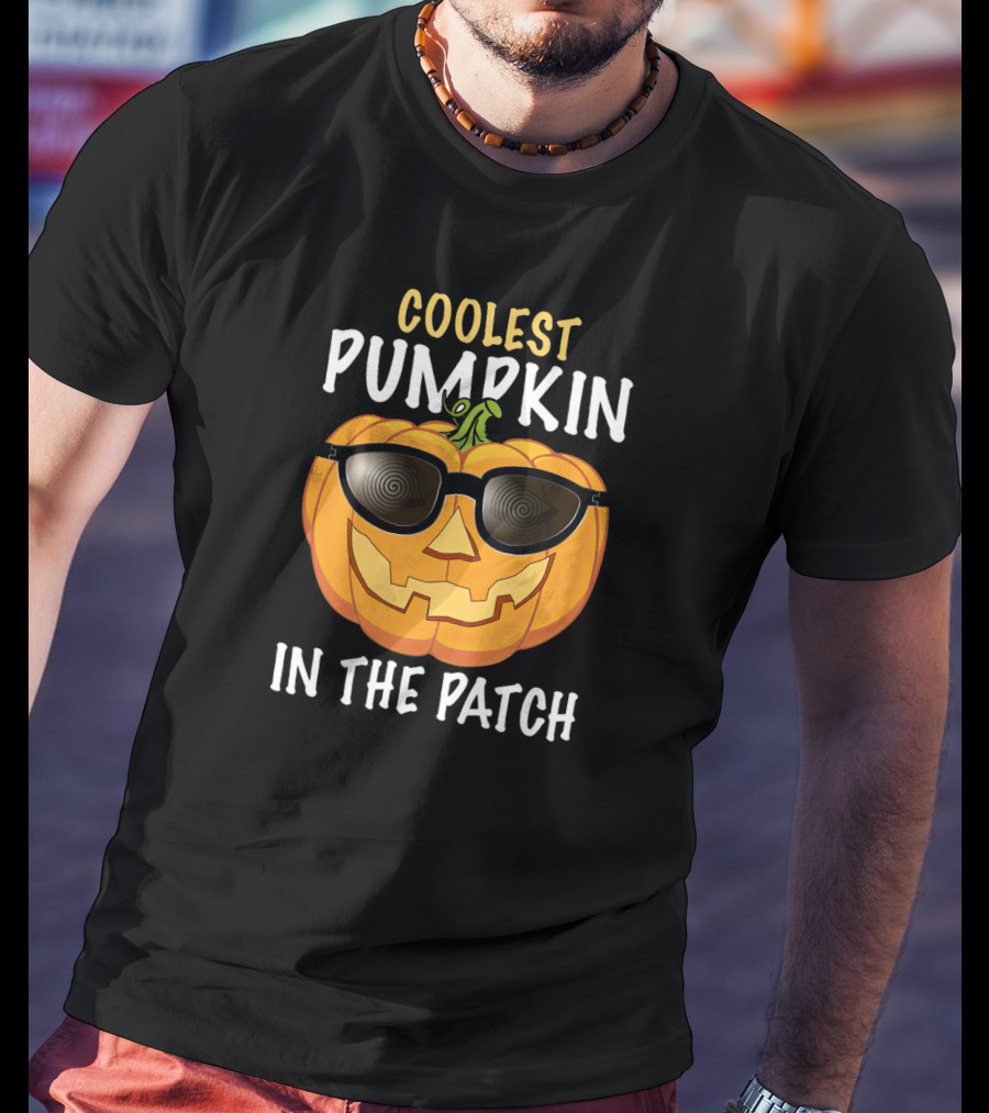 Coolest Pumpkin In The Patch Sunglasses Jack-o'-Lantern T-Shirt