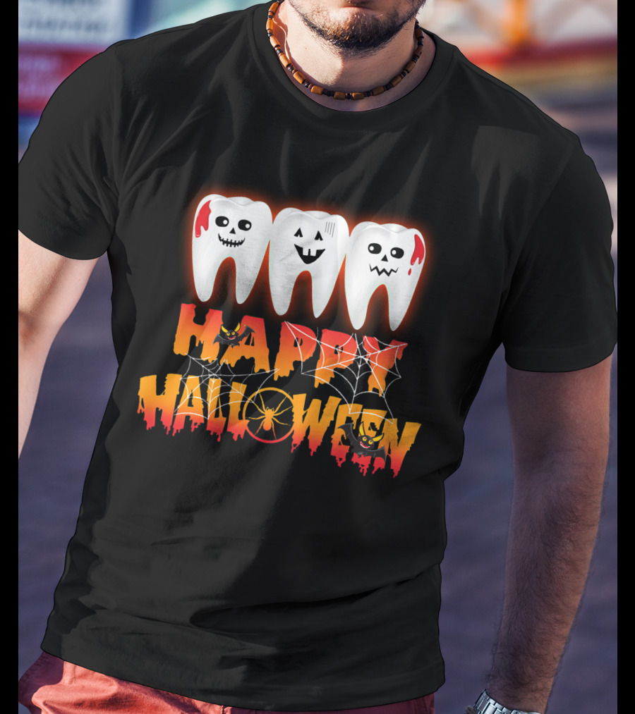 Happy Halloween Funny Costume Dental Teeth T-Shirt