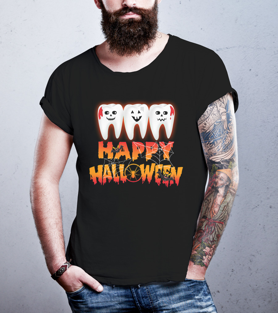 Happy Halloween Funny Costume Dental Teeth T-Shirt
