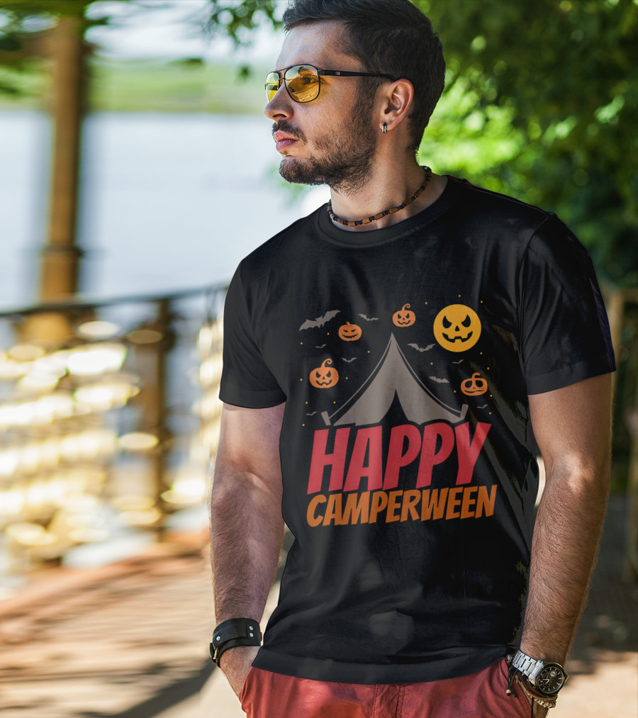 Happy Camperween Halloween Camping Outdoor T-Shirt