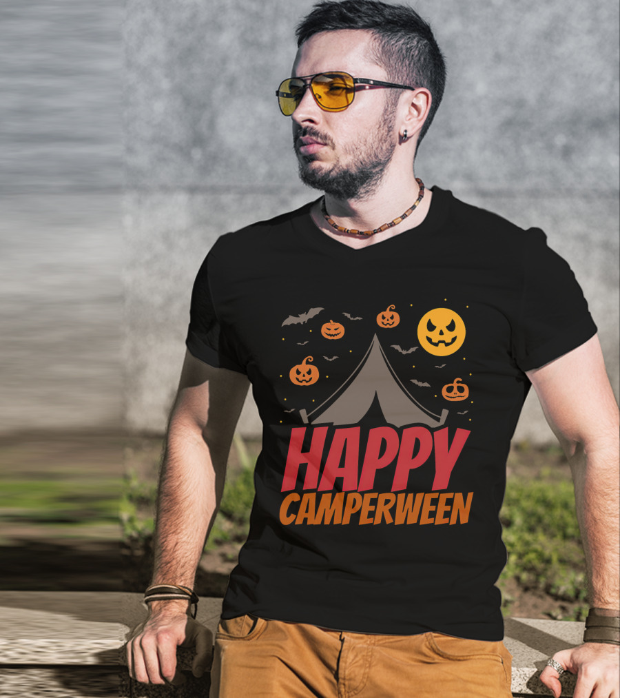 Happy Camperween Halloween Camping Outdoor T-Shirt