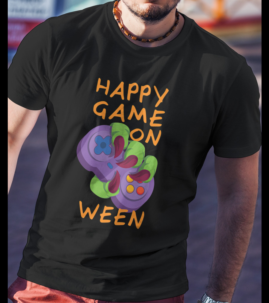 Happy Game On Ween Halloween Gamer Gaming Slogan Holiday Gamer T-Shirt
