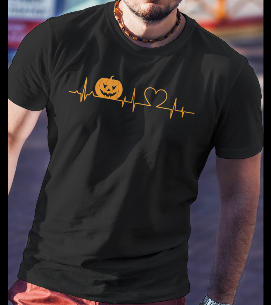 HALLOWEEN Pumpkin Heartbeat Love T-Shirt