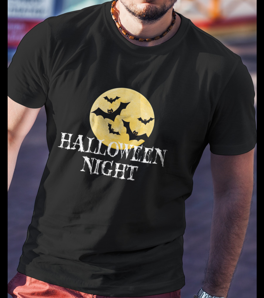Halloween Night Horror Bats Moon T-Shirt