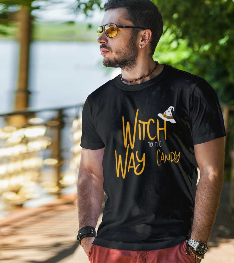 Witch Way To The Candy Halloween Witch T-Shirt