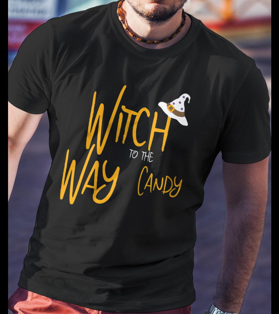 Witch Way To The Candy Halloween Witch T-Shirt