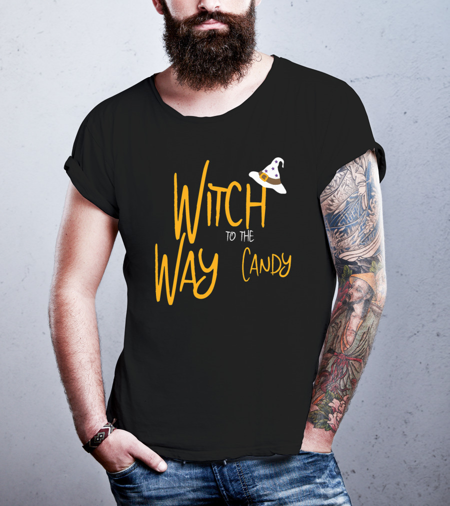 Witch Way To The Candy Halloween Witch T-Shirt
