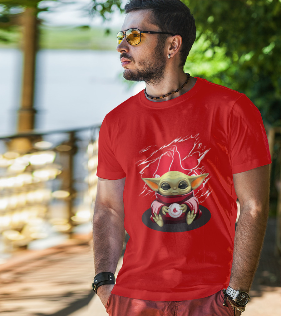 Yoda Holding Baseball In Front Of Boston Red Sox Socks T-Shirt