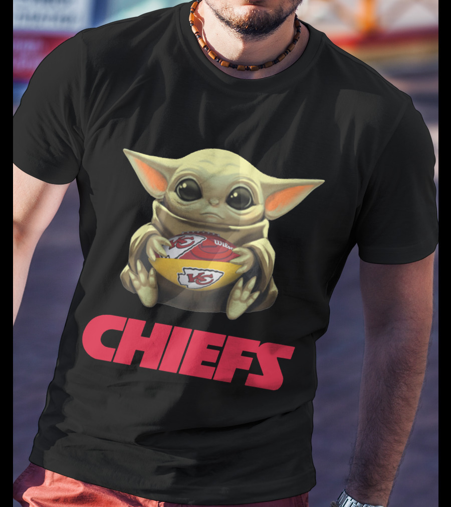 Baby Yoda Kansas City Chiefs Football T-Shirt