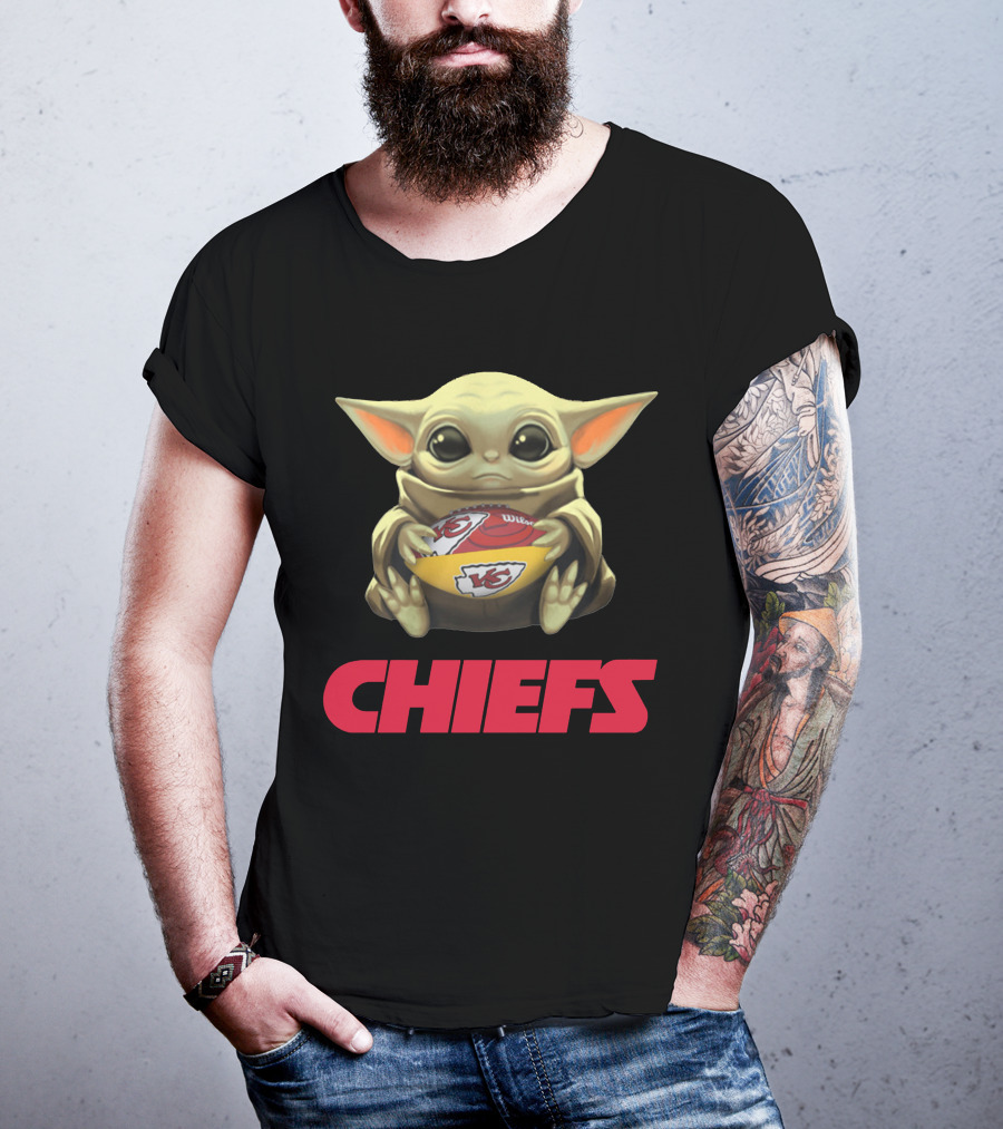 Baby Yoda Kansas City Chiefs Football T-Shirt