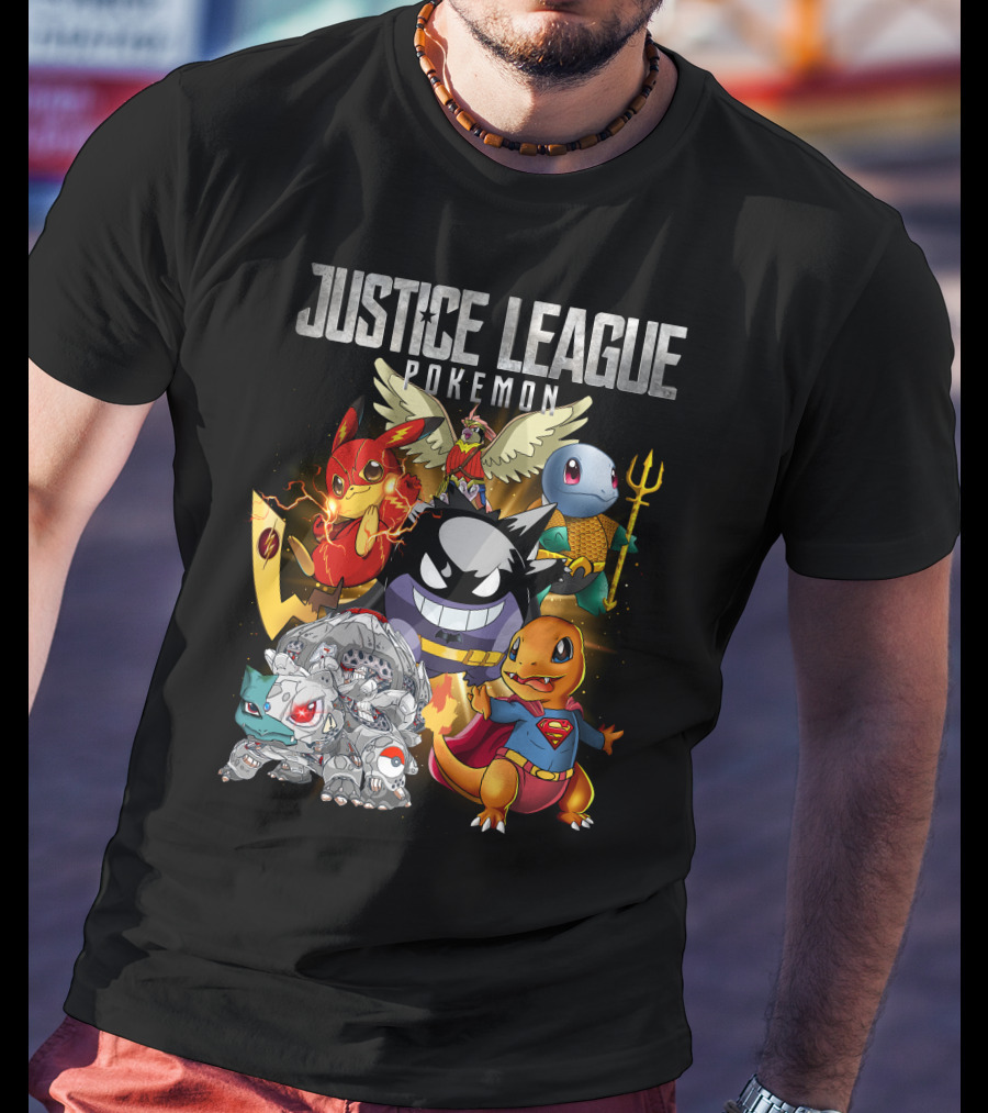 Justice League Pokemon Mashup Characters T-Shirt