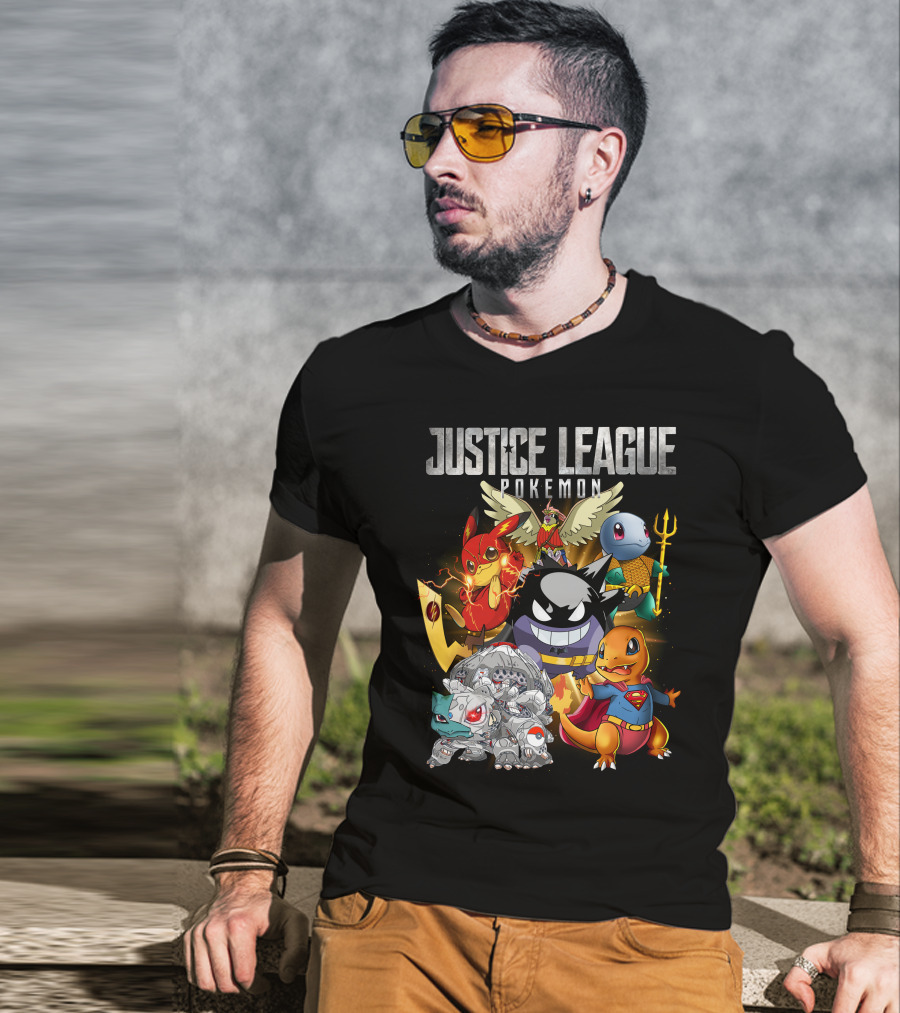 Justice League Pokemon Mashup Characters T-Shirt
